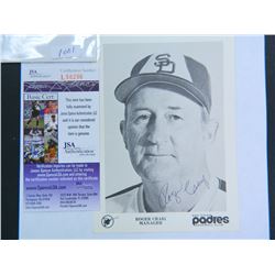 Roger Craig (Manager, Padres) Signed 5"x7", James Spence Authenticated #L58296