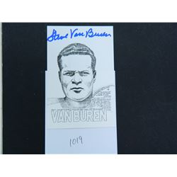 Steve Van Buren Signed 4"x6' Card, James Spence Authenticated, 1965 Hall of Fame