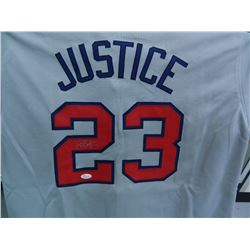 Dave Justice signed Braves jersey, Authenticated by JSA