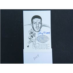 Lenny Moore Signed 4"x6" Card, James Spence Authenticated, 1975 Hall of Fame