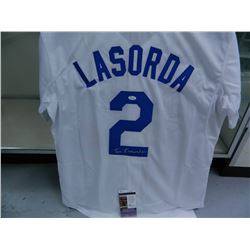 Tom Lasorda signed Dodgers jersey, Authenticated by JSA