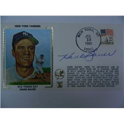 Hank Bauer Signed 1985 First Day Cover Postcard, Authenticated by JSA, 3X All Star, 8X W.S. Champ