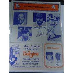 Ralph Kiner & Bill Herman Signed 1975 Program, showing 1975 HOF Inductees, JSA Authenticated