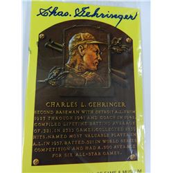 Charles Gehringer Signed HOF Postcard, Detroit 1925-1941, No COA, 100% Guaranteed Authentic