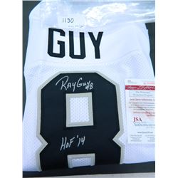 Ray Guy Signed Raiders Career Highlight Stat Jersey, Inscr. HOF '14, James Spence Auth. #W943984