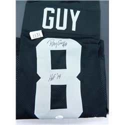 Ray Guy Signed Raiders Career Highlight Stat Jersey, Inscr. HOF '14, James Spence Auth. #W943760