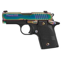 SIG SAUER P938 EDGE 9mm Rainbow, 6 shot, Black G-10 Grips, Ambidext. Safety, #938-9-EDGE-AMBI, NEW