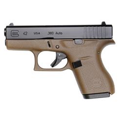 GLOCK G42 Flat Dark Earth Finish 380ACP 6 Shot, 3.25"BRL, NEW IN BOX, #UI4250201DE. lcex