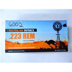 ADI OUTBACK Ammo, .223 Remington, 55 Grain Sierra Blitz King, Twenty (20) Pack