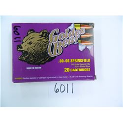 Golden Bear Ammo 30-06 Springfield, 145 Grain, Full Metal Jacket, Twenty (20) Per Pack