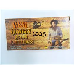 HSM Cowboy Ammo, .45 Long Colt, 200 Grains, LEAD ROUND NOSE FLAT POINT, Fifty (50) PACK