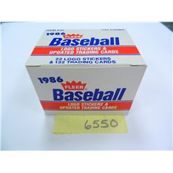 1986 Fleer Baseball Update Set, 132 Cards & 22 Logo stickers, Unopened, mint in box