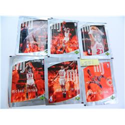 Six (6) 1998 Upperdeck Michael Jordan Sticker Collection Packs, Six Stickers Per Pack, Unopened