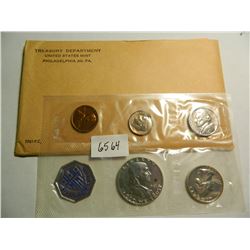 1961 Unopened U.S. Proof Set, 90% Silver: Franklin 1/2, Washington Quarter, Roosevelt Dime. Philly