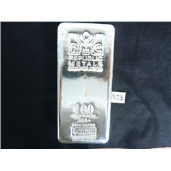 (100) One Hundred Ounce .999 Fine Silver Bullion Bar