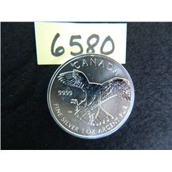 ONE Ounce .999 Fine Silver Canada, Birds of Prey Series, Peregrin Falcon