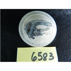 Australia One Ounce .999 Fine Silver Saltwater Croc