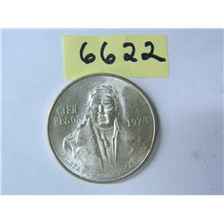 1977-1979 Mexico Silver 100 Pesos, Actual Silver Weight = .6429 oz