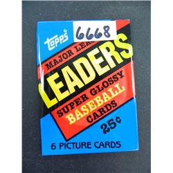 Six (6) Unopened Packs of 1986 Topps Major League LEADERS cards, Super Glossy Baseball Cards!