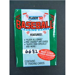 Six (6) Unopened Packs of 1992 Fleer Baseball Cards, 17 cards per pack. All One Money