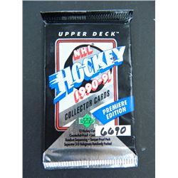 Six (6) Unopened Packs of 1990-91 Upperdeck  NHL Hockey Cards, 12 cards per pack, All One Money