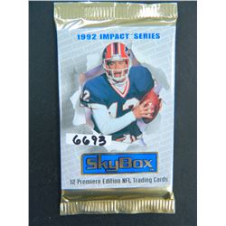 Six (6) Unopened Packs of 1992 Skybox THE IMPACT SERIES Football Cards, 12 cards per pack, all one $