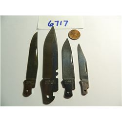 Four (4) Unused Old New Stock Schrade Pocket Knife Blades, U.S.A. All Four for One Money!