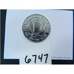 One Ounce Pure Silver International Trade Unit Bullion Round, One Ounce Fine Silver