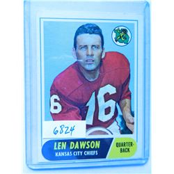 1968 Topps Football #171, Len Dawson. QB Chiefs