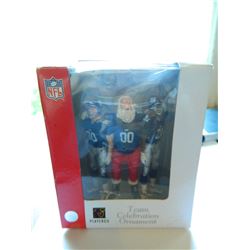 New York Giants Team Celebration Christmas Ornament in original packing with Santa