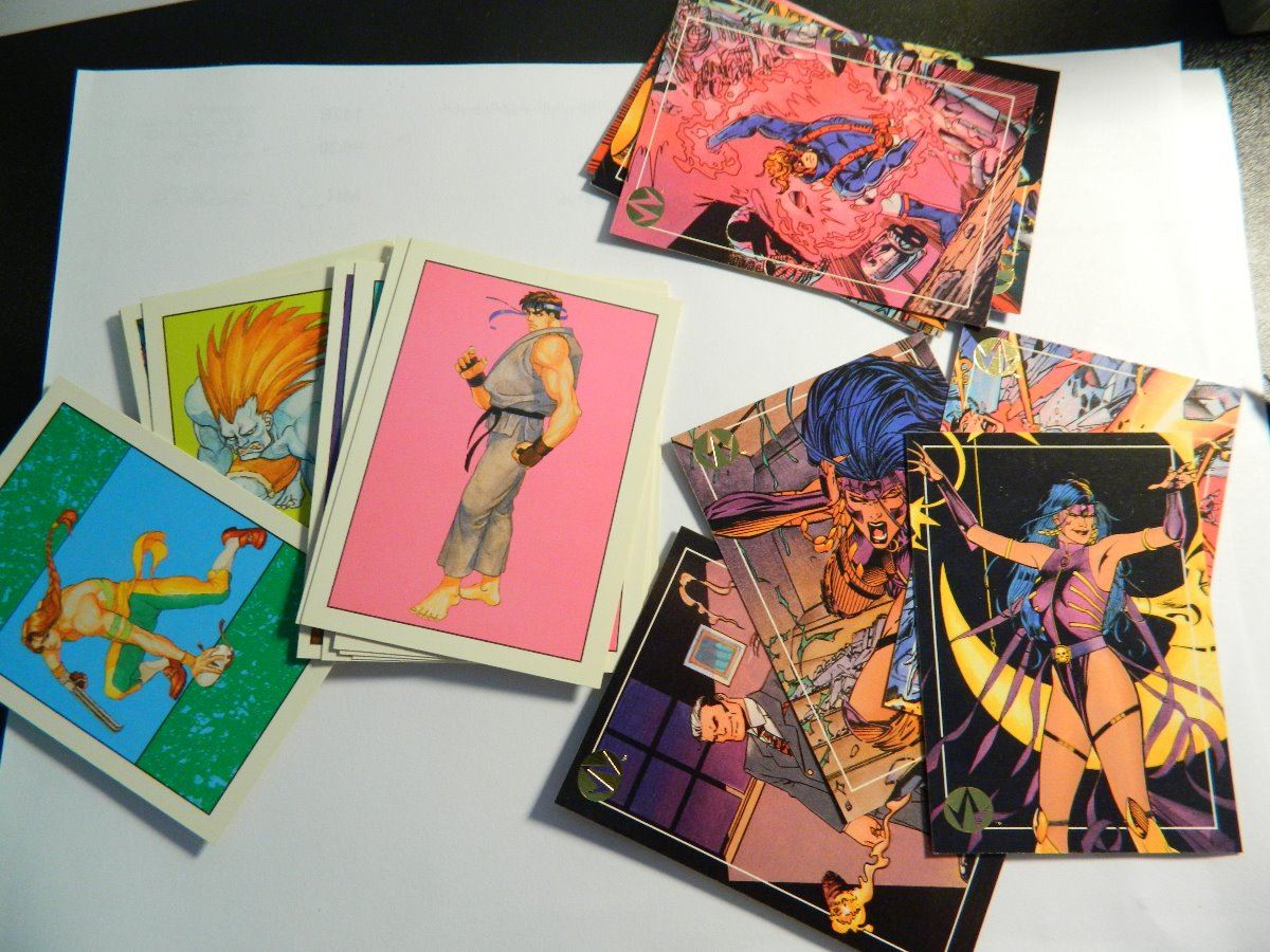 (18) 1993 Street Fighter II trading cards plus (9) 1993 Wild C.A