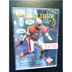 1995 Collector's Edge Excalibur Insert Deion Sanders, 49ers. Limited Edition and Numbered, 222/750