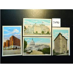 Four (4) Postcards from 1931 from Washington D.C. All Four for One Money