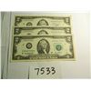 Image 1 : Three (3) Sequentially Numbered 2003 $2 Bills, All One Money