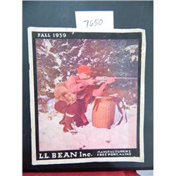 Fall 1939 L.L. Bean Catalog, Freeport, Maine. minor cover edge loss and red is bleeding to inside