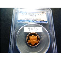 2011-S One Cent PCGS Graded PR69RD DCAM, Shield Penny, Nice!