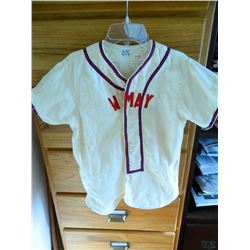 Vintage Size Small (child size) Baseball Jersey made by DaVal, Made in USA, 100% Cotton  W MAY 