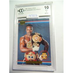 1991 Ringlords #1 Evander Holyfield, BCCG Graded 10 Mint or Better