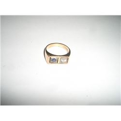 MENS ITALIAN 585 GOLD SAPPHIRE/DIAMOND RING TOTAL WEIGHT IS 6.5 GRAMS STAMPED *585*!! RING CAME OUT