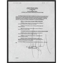 MICHAEL JACKSON SIGNED FAXED PAGE