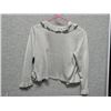 Image 2 : JACKET - KNITTED - SILVER - SHORT WITH BOW AND RUFFLS - SZ MED
