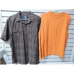 XL Men's Shirts - 1 is sleeveless;1 buttoned Blue Notes - 2