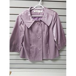 Sz 14 Laura Plus Petites 3 button light purple short jacket