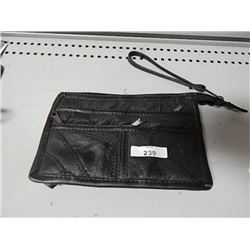 Sm black leather clutch