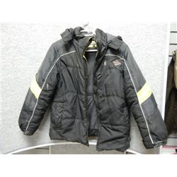 JACKET CHILDREN - PERFORMANCE GEAR - BLACK JACKET WITH REFLECTORS, MISSING ZIPPER SLIDER - SIZE 10/1