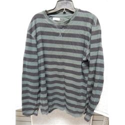 SHIRT MENS - GEORGE - GREEN AND BLACK STRIPPED SHIRT - SIZE M