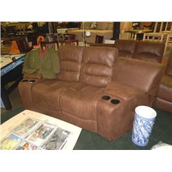 NEW LEATHER THEATER SOFA SET - 2 SEATER WITH 2 CONSOLE SECTIONS  - 1 FOR EACH END