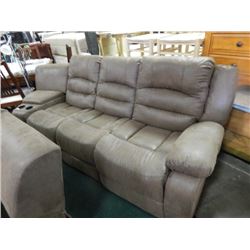 NEW LEATHER 3 SEAT LEATHER COUCH  WITH ELECTRIC WITH ELECTRIC RECLINER AND two CONSOLE