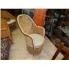 Image 1 : WICKER BUCKET CHAIR - HIGH  BACK