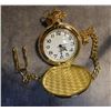 Image 1 : POCKET WATCH - NEW - TRAIN MOTIF - WITH CHAIN